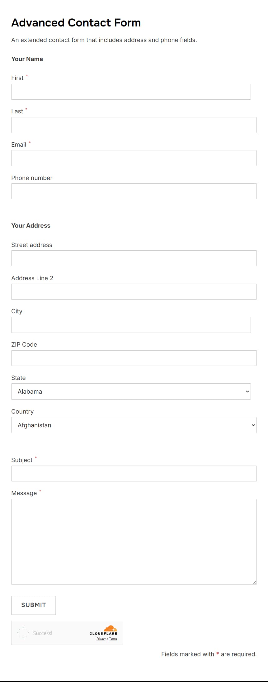 Advanced Contact Form