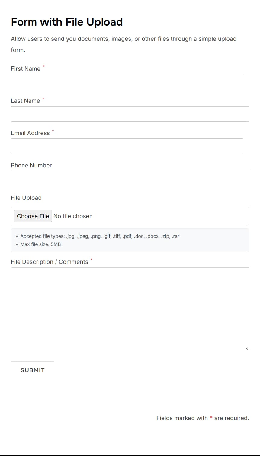 Form with File Upload