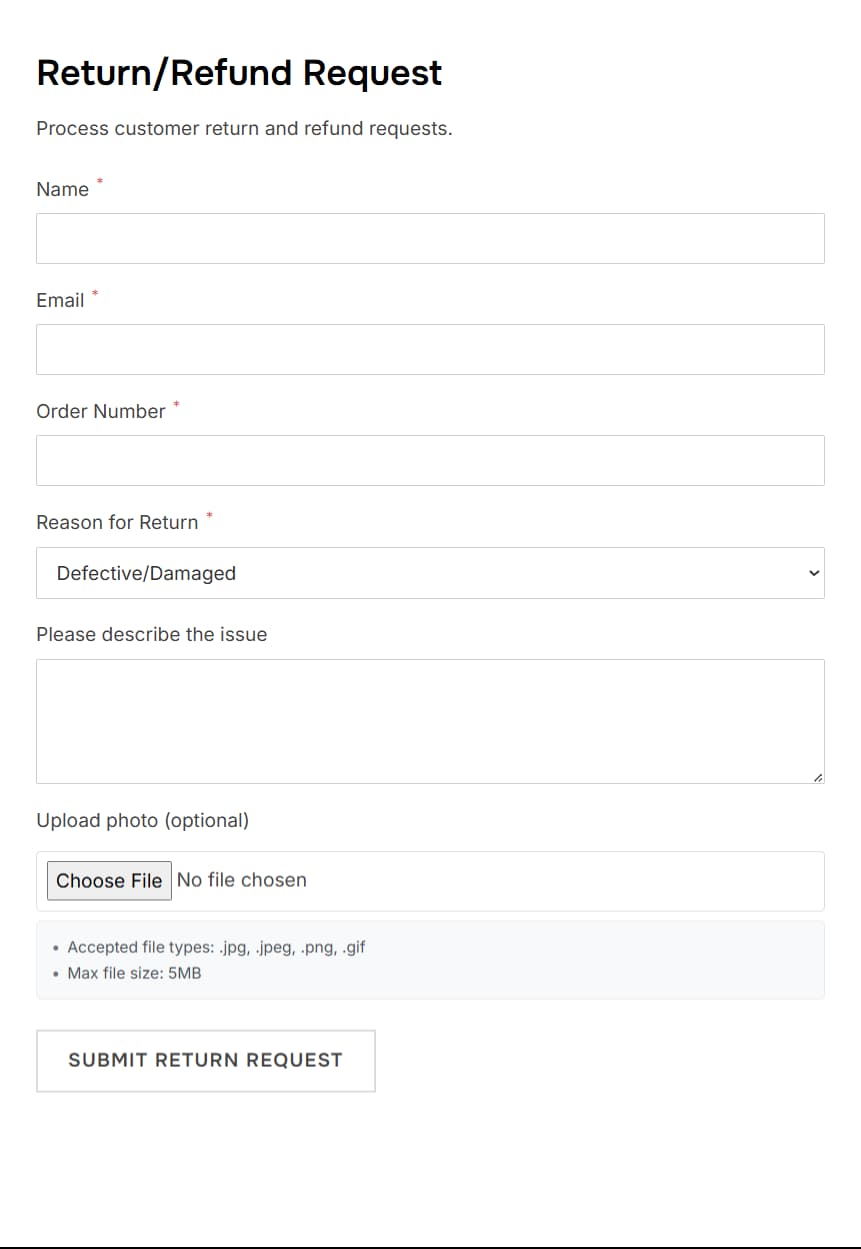 Return/Refund Request