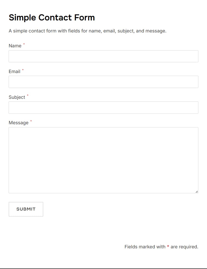 Simple Contact Form