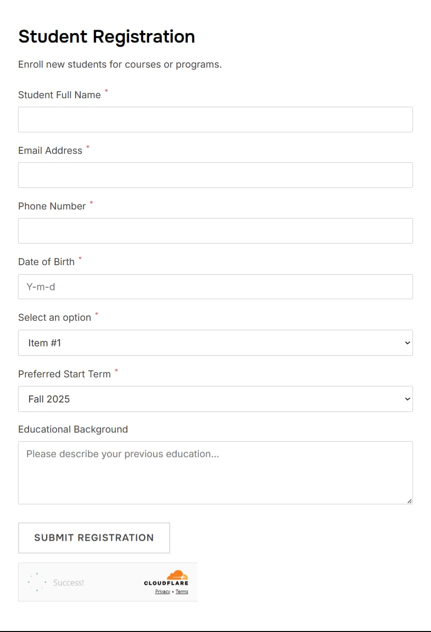 Student Registration
